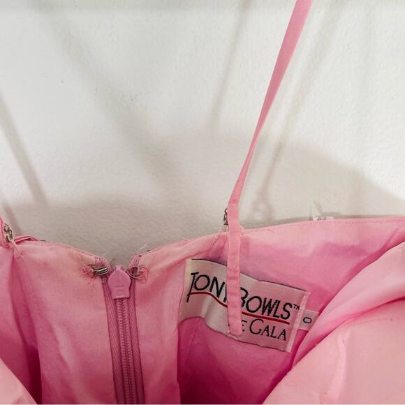 Tony Bowls Barbie Pink Beaded Jewel Sweetheart Pleated Mini Dress 0 Formal Prom - Picture 7 of 10